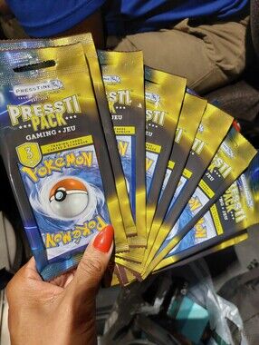Lot Of 10/3Packs Pokemon Cards Sealed Trading Cards Pressti Pack